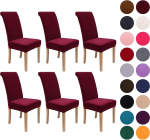 Colorxy Spandex kangast Stretch s&ouml;&ouml;gitool Slipcovers Home Decor Set of 4, Velvet, Wine Red, M