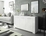 Dmora - Bellevue Sideboard, Living Room Buffet, TV Cabinet, Sideboard for Living Room, Modern Wardrobe with 3 Doors, 144 x 42 x 80 cm, White
