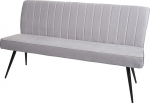 HWC-K16 Dining Room Bench, Upholstered Bench, Wardrobe Bench, Backrest Velvet Metal - 160 cm, Light Grey