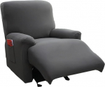 Highdi Stretch Cover for Recliner Chair, Multifunktsionaalne tugitooli kate, 4-osaline komplekt, Super pehme kangas, t&auml;ielik tugitooli kate, tugitooli kaitsja teleritoolile, tugitoolile (tumehall)