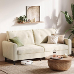 LINSY HOME 3-kohaline diivan, 201 cm laiad diivanid reguleeritava istmes&uuml;gavusega, v&auml;ike diivan diivan elutuppa, magamistuppa, koju, kontorisse, beež