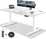 JUMMICO k&otilde;rgusreguleeritav laud koos traadita laadimisjaama ja USB-pistikupesaga, k&otilde;rgusreguleeritav elektriline seisev laud, seisev laud (valge, 160 x 80 cm)