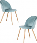 GrandCA Home 2 s&ouml;&ouml;gitoa tooli, 2 sametist s&ouml;&ouml;gitooli komplekt puiduefektiga rauast jalgadega, mitmek&uuml;lgselt kasutatav kontorisse, kohvikusse, k&ouml;&ouml;ki, elutuppa, magamistuppa (roheline, 2)