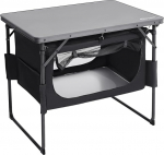 Portaali kokkupandav telkimislaud koos hoiustamise eemaldatava kapiga Kokkupandav piknikulaud Alumiiniumist komposiit Top Outdoor Garden Table Kokkupandav Vastupidav Heavy Duty grillimiseks Rannas matkaauto Motorhome Patio