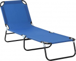 Outsunny kokkupandav p&auml;ikesevoodi 5-kordselt reguleeritava seljatoega, ilmastikukindel lamamistool, telkimislaud, aiatool kuni 120 kg, aeda, puhkusele, &otilde;ue, rannale, basseini, sinine