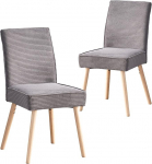 B&D home Cedric s&ouml;&ouml;gitoa toolid 2-st antratsiidist k&ouml;&ouml;gitoolist, puidust, mugava taskujoonega polsterdusega polsterdatud tooli Corduroy kangas Skandi disainiga