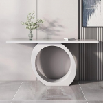 Marmor-Konsolentisch, Moderner Diivan- und Console Table, Flurtisch/B&uuml;cherregal, schmaler Eingangstisch, schmaler Sofatisch f&uuml;r das Wohnzimmer(Wit,120cm/47.2in)