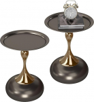 2 k&uuml;ljelaua komplekt, must kuld, v&auml;ike &uuml;mmargune kohvilaud, v&auml;ike laud elutuppa, metallist laud r&otilde;dule, 40 cm laius, 53 cm k&otilde;rgus.