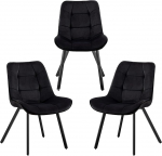 Sametist toolid, kangastoolid, polsterdatud toolid, s&ouml;&ouml;gitoa toolid, sametist k&ouml;&ouml;gitoolid, metallist jalad, v&auml;rv: must, kogus: Tellimuse suurus: 3 tk.