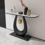 Moderner Goldener Akzenttisch mit Stauraum - Stilvoller Konsolen- und Eingangstisch f&uuml;r die Flurdekoration, das Foyer oder das Wohnzimmer - 150 cm/59 Zoll modernes Design