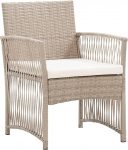 vidaXL aiatool istmepatjadega, 2 komplekt, terasraamiga aiatool, lamamistool v&auml;litingimustes kasutamiseks, l&otilde;&otilde;gastav tool, Sthulset, beež pol&uuml; rotangist