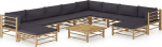 Festnight Garden Lounge Furniture, Patio Garden Furniture Set, Bambus Garden Lounge Diivan, Outdoor Couch Set, Garden Diivan Set, Patio Furniture, 11 t&uuml;kki