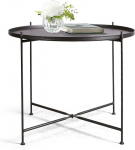 &Uuml;mmargune k&uuml;ljelaud diivanile metallist k&uuml;ljelaud Kokkupandav kohvilaud Veekindel ja roostekindel siseruumides 55x60cm must