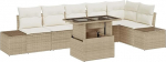 Gartensofa-Set mit Kissen 7 tk Beige und Creme Poly-Rattan Gartenm&ouml;bel Model3349197