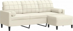 Mudel3278275 Kreemjas 3-istmeline diivan koos jalahoobiga Samet ja metall 197 x 77 x 80 cm Elutuba ja l&otilde;&otilde;gastumine
