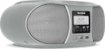 TechniSat Digitradio 1990 Stereo Boombox DAB+/FM-raadio ja CD-m&auml;ngijaga (Bluetooth audio striimimine, k&otilde;rvaklapipesa, USB, AUX-in, laadimisfunktsioon, kell, 2 x 1,5 W v&auml;ljundv&otilde;imsus) h&otilde;bedane.