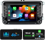 Android autoraadio koos navigatsiooniekraaniga VW Golf 5 6 Seat Passat, 8-tuumaline 4GB + 64GB traadita Android Carplay VW raadio, 7-tolline VW Polo T5 raadio Bluetooth RDS FM GPS WiFi