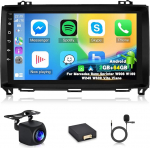 [2+64G] Android 13 autoraadio Mercedes Benz A/B/V klassile Vito Viano Sprinter 2500 3000 W169 B200 W639 koos Carplay & Android Cariga - 9-tolline puutetundlik raadio koos WiFi DSP EQ-ga + tahavaate kaamera