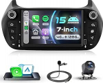 4G + 128G autoraadio Android 15 Fiat Fiorino / Qubo / Peugeot Bipper / Citroen Nemo jaoks, 7-tolline IPS puuteekraan koos traadita Carplay Android auto GPS Wi-Fi USB / t&uuml;&uuml;p-C Bluetooth FM RDS raadio tagurdamine