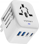 VOOMY reisiadapter kogu maailmas, universaalne reisipistik 170+ riigile, reisipistik adapter kogu maailmas Euroopas USA Mehhiko Austraalia, universaalne k&otilde;ik &uuml;hes reisipistik adapter 2 USB-C ja 2 USB-A &uuml;hendusega