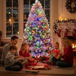 180 cm kunstlik j&otilde;ulupuu lumehelbekeste v&auml;limusega, 300 RGB valgustus, 1000 tihedat oksaotsikut ja kiire kokkupanek, t&auml;ielik j&otilde;ulupuu pidulikuks talvel kaunistamiseks, roheline ja valge