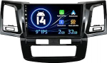 Autoradio Toyota Hilux/Fortuner Revo Vigo 2005-2014 Android 14 koos kaameraga Carplay Android auto 9-tolline IPS 2G + 32G toetus DAB/WiFi/BT5.0/USB/MirrorLink/SWC/FM/RDS Double DIN