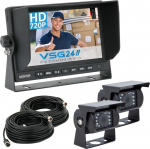 VSG 24 tagantvaate kaamera 7-tolline stardikomplekt, mis sisaldab 2 kaamerat HD resolutsiooniga RVS-24503, monitori, kaabli ja kaugjuhtimispuldi - veekindel &ouml;ine n&auml;gemine 12V-24V / vastupidav tagurduss&uuml;steem