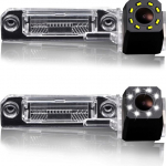 Dynavsal 8LED HD Night Vision auto tagurduskaamera v&auml;rviline laia nurga veekindel numbrim&auml;rk tagurduskaamera tagurduskaamera VW Transporter T5 Skoda Polo Golf Jetta Passat B5 Touran Caddy Touaregile