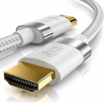 CSL - 8k / 4k HDMI kaabel 2.1/2.0-5m - 8K @ 60Hz / 120Hz - 4K @ 240Hz - 48 Gbit/s - 3D - Ultra High Speed koos Ethernetiga - TV Blu-ray PS5 Xbox Series X Switch - Valge - 5 meetrit.