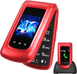 uleway 4G Senior mobiiltelefon Kokkupandav mobiiltelefon suurte nuppudega mobiiltelefon Flip mobiiltelefon Dual SIM kiirvalimisega, laadimisjaam, SOS h&auml;daabik&otilde;ne funktsioon, FM-raadio, 2.4 + 1.77 Dual