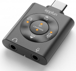 eppfun USB C Helikaardi Jack adapter PC PS5, DAC 24bit/96kHz Audio 3D Stereo Adapter V&auml;line helikaart 3,5 mm pistikupesaga ja mikrofoniga