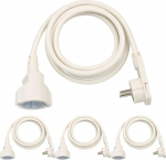 Brennenstuhl kvaliteetne plastikust pikenduskaabel lamedate pistikutega (pikenduskaabel lame 2 m kaabliga siseruumidesse) valge (4 tk)