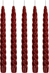 Ebersbacher Kerzenfabrik GmbH Renaissance Taper Candles Twisted Burgundy 5 tk Suurus umbes 22 x 250 mm Individuaalselt fooliumiga.
