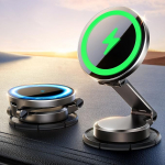 JOYROOM mobiiltelefoni hoidja auto koos laadimisfunktsiooniga T&auml;ismetallist kokkupandav Magsafe auto kinnitus