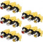 hankimise kaart PCB paneelile paigaldatud kolmekordne RCA Female Jack Audio Video AV Male Red White Yellow Pack of 5