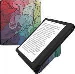 kwmobile kaitsekott, mis &uuml;hildub Kobo Kobo Libra Colour/Tolino Vision Colour - Kunstnahast &uuml;mbris - eReader Cover Case - Colour Rush Roosa Sinine Roheline