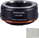 PHOLSY PK-RF Lens Adapter Manual Focus Compatible with Pentax K Mount Lens to Canon EOS RF Mount Camera Body, PK to RF