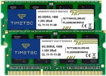 Timetec Hynix IC 4GB DDR3L 1600MHz PC3-12800 Unbuffered Non-ECC 1.35V CL11 2Rx8 Dual Rank 204 Pin SODIMM Laptop Notebook Computer Memory RAM Module Upgrade (16GB Kit (2x8GB))