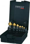 Terrax Set Svasatore Conico Forma C 90&deg; HSS Tin in Cassetta Di Plastica, 6 pezzi