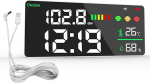 Helitaseme m&otilde;&otilde;tja Helitaseme m&otilde;&otilde;tja 30~130 dB 11-tolline LED-ekraaniga detsibellim&otilde;&otilde;tja USB seinale riputatav m&uuml;ra m&otilde;&otilde;tmise tester, m&uuml;rataseme m&otilde;&otilde;tja ja h&auml;ires&uuml;mbol, detsibellid / temperatuur / niiskus / aeg