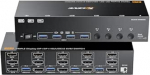 KVM Switch 3 monitori 4 PC, 2 DisplayPort + 1 HDMI USB 3.0 KVM Switch, toetab 4K@60Hz 3 arvutit, mis jagavad 2 DP-monitori, klaviatuuri ja hiirt