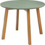 POSNORD Round Coffee Table 60 cm for Living Room - Side Table Made of MDF with Beech Wood Legs - Scandinavian Coffee Table with Painted Surface Olive Green