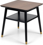 Julian Bowen Findlay Side Table with Shelf, Walnut and Black