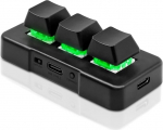 3-nupuga mini klaviatuur 2.4G juhtmeta 2-in-1 mehaaniline m&auml;nguklahvistik Hot Key kohandatud programm RGB LED-iga m&auml;ngimiseks OSU kontorit&ouml;&ouml;ks