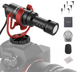 NEEWER VM10 Mini Plug & Play Vlogi mikrofon koos puhastuslapiga, 3,5 mm TRS, USB C, OTG, l&ouml;&ouml;gisummutusega kinnitus, tuulekaitse, &uuml;hildub iPhone, Samsung, Android, PC, arvuti, Mac kaamera jaoks