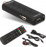 RED OPTICUM T-Box Mini DVB-T2/C digitaalne Full HD vastuv&otilde;tja, H.265 HEVC, HDMI, USB 2.0, must, kaugjuhtimispult, IR-andur, EPG, teletekst, PVR-funktsioon, 115 x 37 x 17 mm