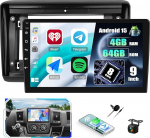 Qualcomm 8-tuumaline CAMECHO [Android 15] 9-tolline 4+64G autoraadio Fiat Ducato 2010/Citroen Jumper/Peugeot Boxer koos tagumise vaatega kaameraga, raadio traadita Carplay Bluetooth Android auto FM/RDS DSP GPS-ga