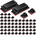 59 isekleepuva kaabliklambri pakett Kaablihoidja Elektrijuhtmete korraldaja Plastist kaabli korraldusklamber kaablite kinnitamiseks (must)
