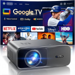 4K projektor Google TV & Netflix/Disney+, Dolby Audio, 1000 ANSI Smart Projector 4K Autofookus Keystone Correction, HDR10, h&auml;&auml;ljuhtimine, WiFi Bluetooth Full HD 1080P Kodukino / V&auml;ljakul