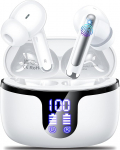 Bluetooth-Kopfh&ouml;rer, kabellos, 5.4 mit 4 ENC, Ger&auml;uschunterdr&uuml;ckung, Mikrofon, Bluetooth, HiFi, 42 tundi, LED-Wiedergabe, IP7-Display, Sport, f&uuml;r iOS Android, Wei&szlig;